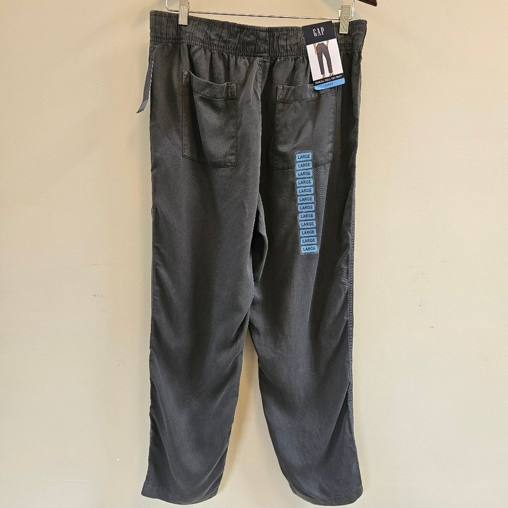 NWT Gap Women's Sz L Gray Tencel Pull On Pants - Picture 2 of 14